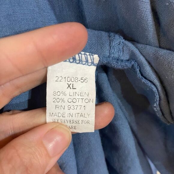 Cristina vergani made in Italy linen blend XL blue ruffled layered lagen  look c - Picture 3 of 7